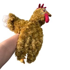 Folkmanis Chicken Puppet Brown Plush Hand Puppet Movable Mouth 2010 Award NWT